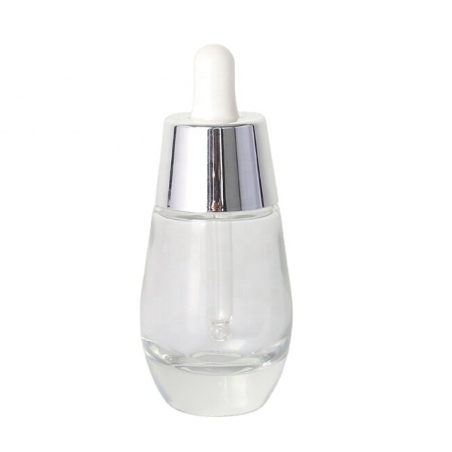 Customize 30mL 1oz Clear Evident Serum Oil Dropper Bottle