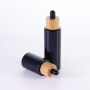 cosmetic oil serum black glass bottle with bamboo dropper 20ml 30ml 40ml 60ml bamboo dropper bottle