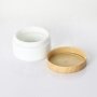 100ml white glass jar glass cosmetic jar manufacturer wide neck glass jar with printed wooden lid