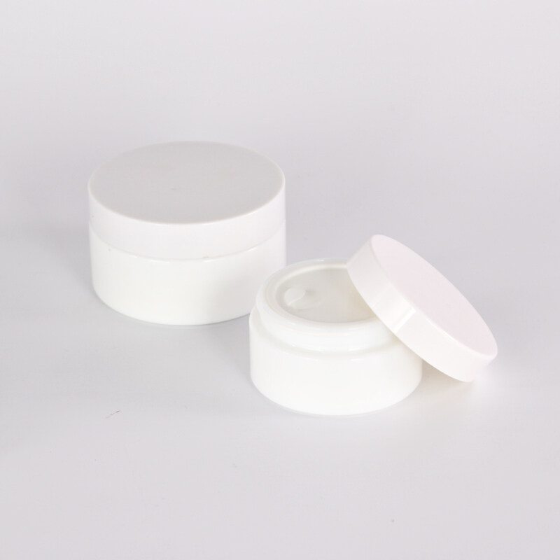 Skin care 15ml opal white slant shoulder cream cosmetics glass jar packaging ceramic jar for container