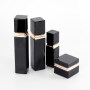 Luxury painted black glass cosmetic skin care bottles with pumps black cream jars cosmetic containers and packages