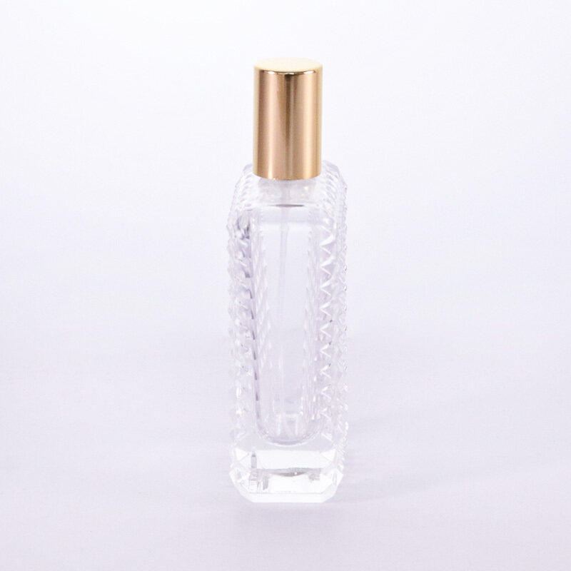 30ml 50ml 100ml rectangular transparent luxury shiny perfume bottle