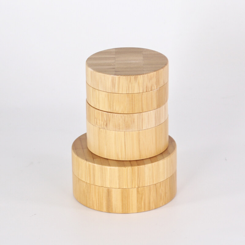 5/10/20/30/50/100/200/250/300/500g Hot sale Full bamboo cover cream plastic jar with wooden lid