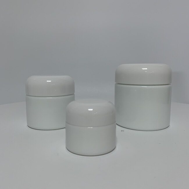 Good quality opal white glass jar natural pure white color glass jar