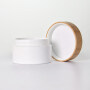 60g plastic skin care cream jar with bamboo lid white plastic jar for cream wholesale