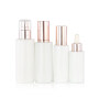 Round opla white glass skin care cosmetic bottles,hot selling white glass with dropper pump bottle