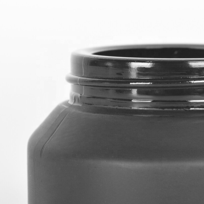 matte black jars matte black glass cosmetic jars black matte jar