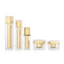 Gold cosmetic containers acrylic plastic mist sprayer or pump lotion bottle and cream jars