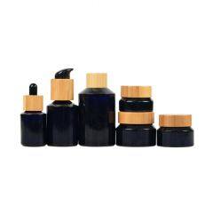 50 Ml 30Ml Glass Essential Oil Bottle With Bamboo Pump Lotion Cap Lid