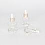 High quality cosmetic packaging skincare glass jars and bottles clear square shape cosmetic bottle