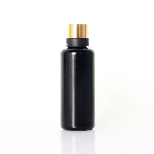 100ml aluminum cap pure color black glass essential oil bottle glass bottle custom design glass bottle