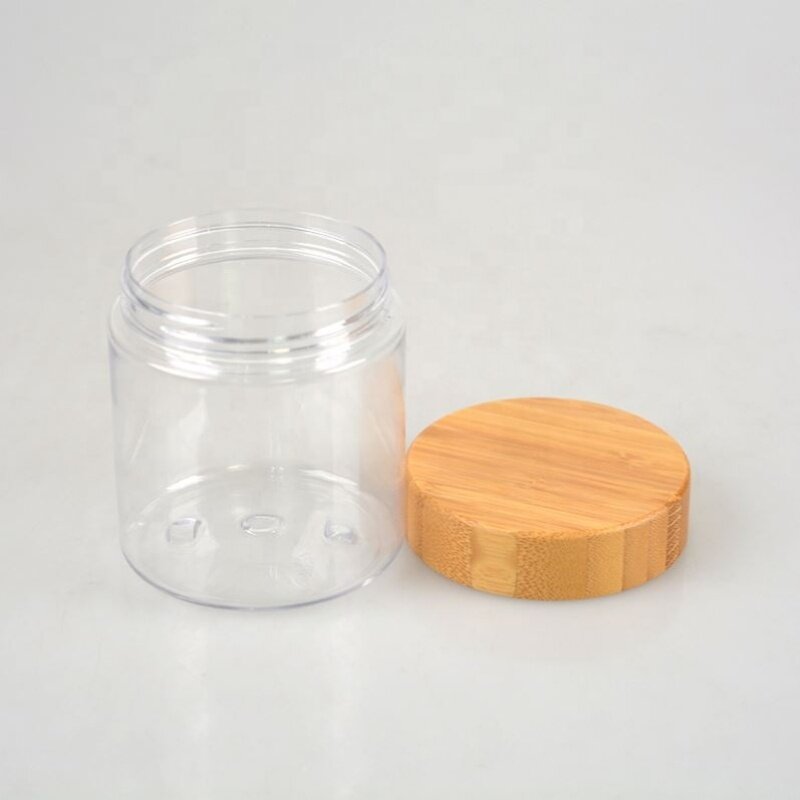 plastic jar skin care plastic jars with wood lids cosmetic cream jars with bamboo lids