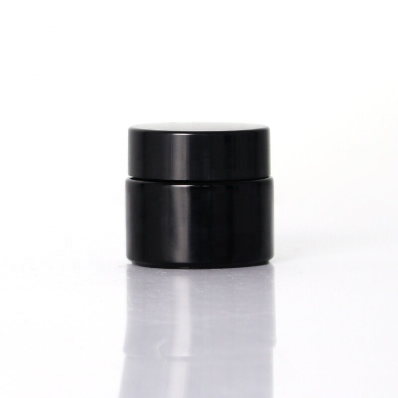 10ml container cosmetic jar wholesale glass jar with lid black glass jar for moisture