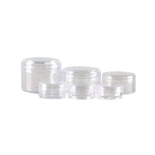 2g 3g 5g 10g 20g 30g Clear PS Material Plastic Skincare Cream Jar Round Shape Cosmetic Jar with Plastic Cap