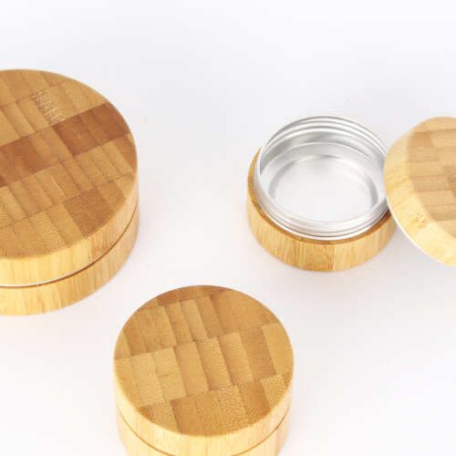 30G Recyclable Full Bamboo Jar With Aluminum Inner For Cream Products jar