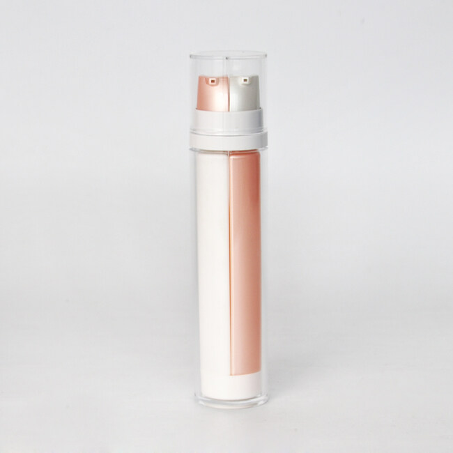 Wholesale double tube colored plastic lotion bottles plastic cosmetic bottles for skin care serum lotion toner cosmetic package