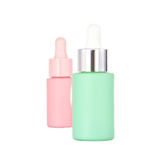 Small size packaging Essential Oil liquid foundation serum 15ml 20ml frosted  glass dropper bottle