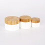 10g 20g 30g 50g 100g 150g 200g 250g white PP plastic jar with bamboo lid,double wall plastic jar
