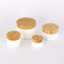 10g 20g 30g 50g 100g 150g 200g 250g white PP plastic jar with bamboo lid,double wall plastic jar