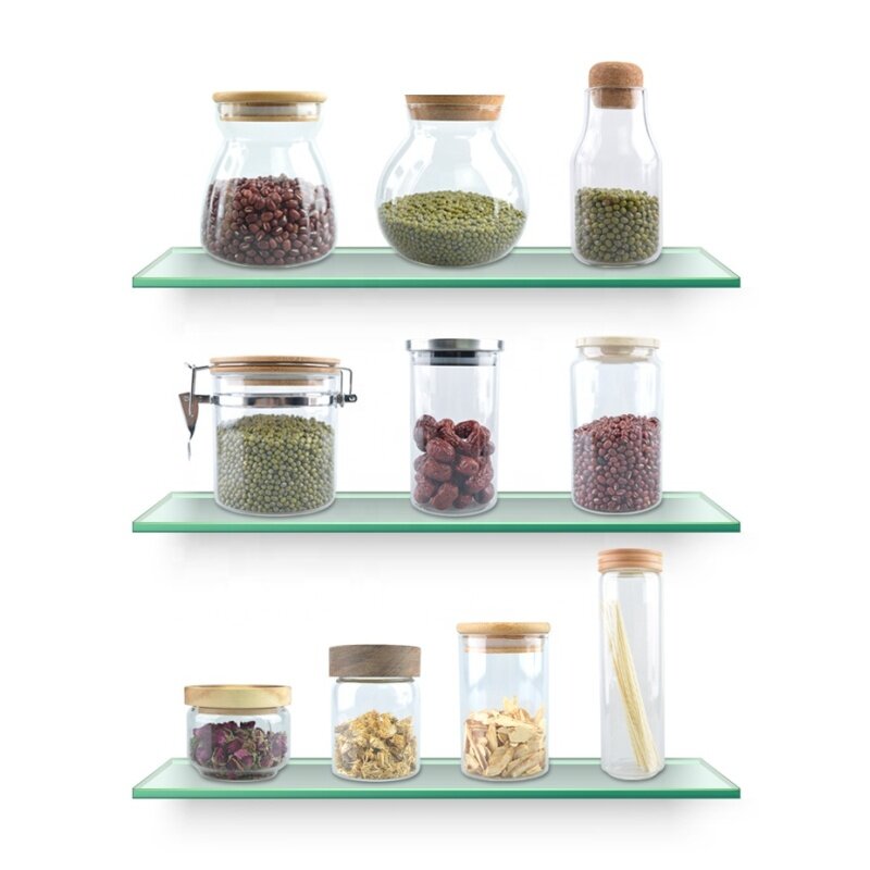 Superior Quality Glass Storage Jar with Wooden Lid and Tap for Fruit Glass Jar Glass Container Jars
