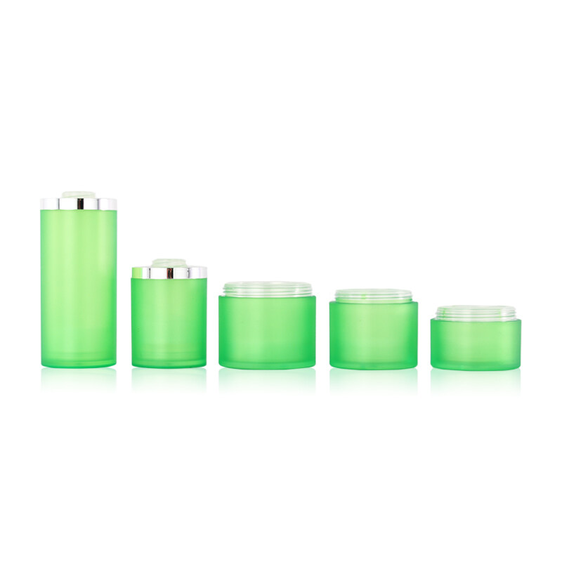 15g 30g 50g 100g hot cake matte green airless lotion pump jar packaging container