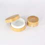 new Popular 100g 100ml Organic Bamboo Cosmetic Container Full Bamboo Cream Jar with Glass Inner