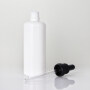 100ml custom round shoulder opal white  glass bottle with black dropper