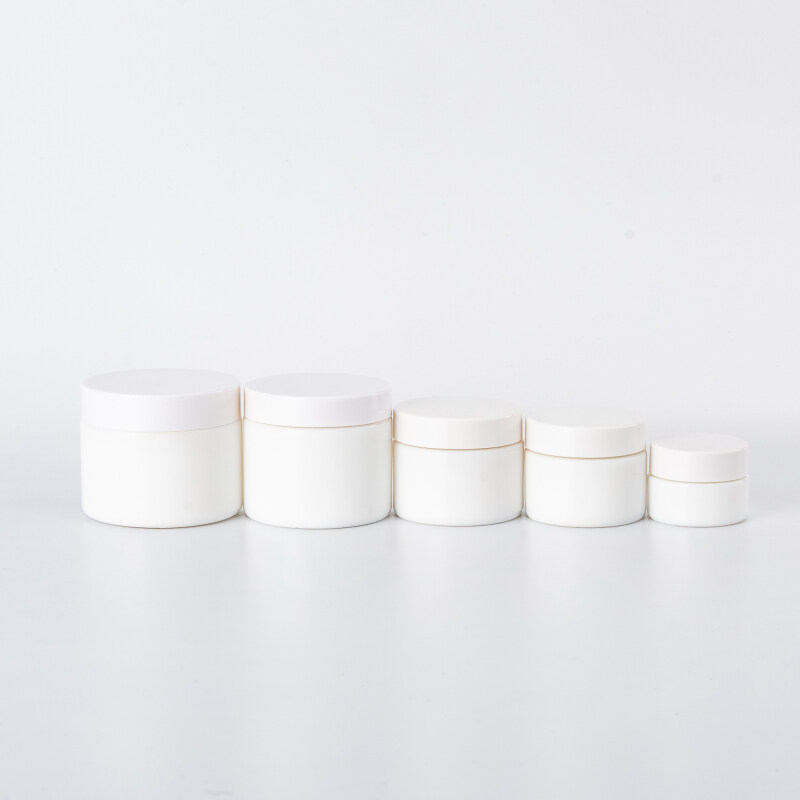 Wholesale opal white glass cream jars multi-size empty high quality luxury cream jars