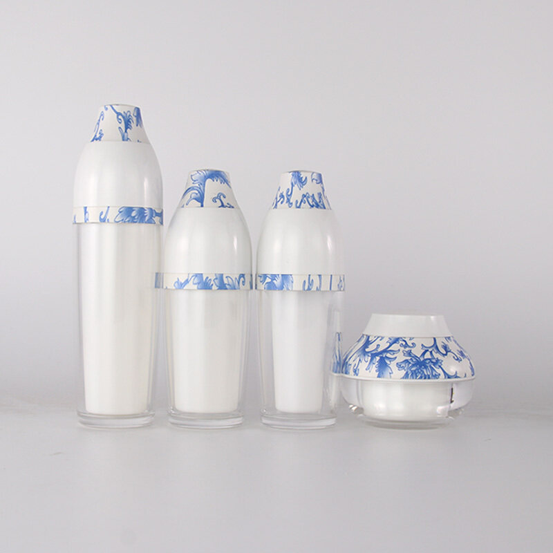 Cosmetic plastic acrylic pump lotion bottle and cream jar wholesale