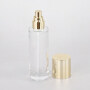 Transparent 100ml 120ml  glass bottle with golden aluminum plastic cover