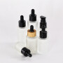 Skincare clear frosted cosmetic flat shoulder frosted clear glass dropper pump sprayer glass bottle