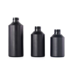 130ml 150ml 200ml black plastic PET cosmetic toner bottle with screw cap
