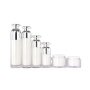 White cosmetic plastic acrylic airless lotion bottle and cream jar