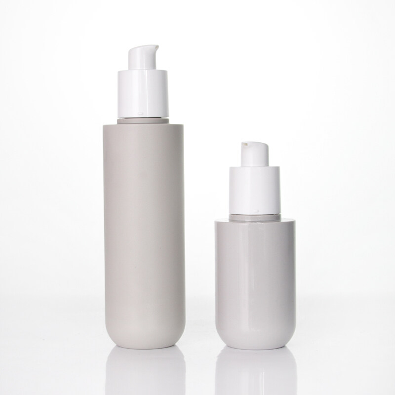 60ml 120ml PETG graphite gray color plastic round Lotion Pump Bottles for Cosmetic Packaging