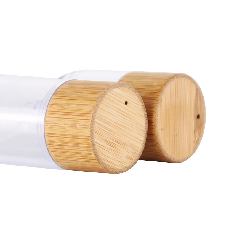 Eco-friendly 15ml 30ml 50ml 100ml Hot Sale Plastic Dispenser Lotion Pump Airless Bottle with Bamboo Pump bottle