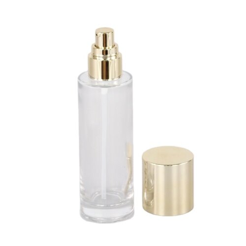 Cosmetic packaging skincare glass bottle set round shape 120ml toner bottle and 100ml  lotion bottle