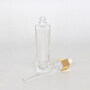 Ready to ship 15ml 20ml 30ml essential oil serum thin tall flat shoulder clear glass dropper bottle
