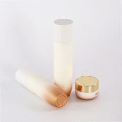 Painting color luxury opal white glass lotion bottles white glass pump bottle