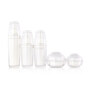 White acrylic plastic cosmetic packaging lotion bottle and cream jar
