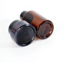 Wholesale amber cosmetic glass bottle and jar pump bottle for lotion serum cream full set