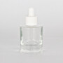 Transparent thick bottom round shape 1 oz 30 ml essential oil glass dropper bottle for cosmetic packaging