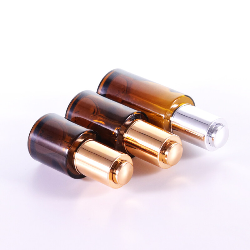 Amber Glass Oil Serum Essential Bottles Skincare Cosmetic Packaging 50Ml 100Ml Glass Essential Bottles