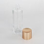 toner bottle with golden high quality plastic cover, round glass bottom