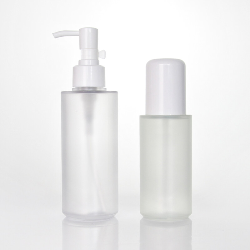 Hot selling PET plastic lotion pump bottles frosted plastic sprayer bottles 80ml 130ml  for skin care cosmetic packaging