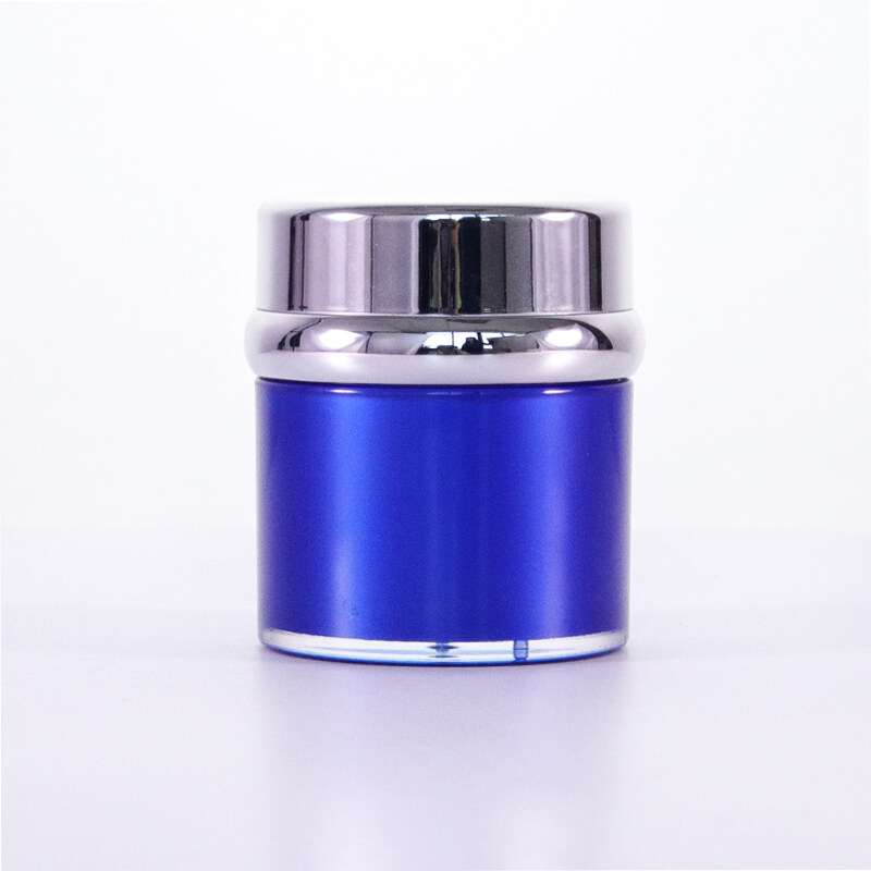 Luxury Blue Airless Travel Lotion Jar With Lid for Thick Moisturizer Skincare Cream
