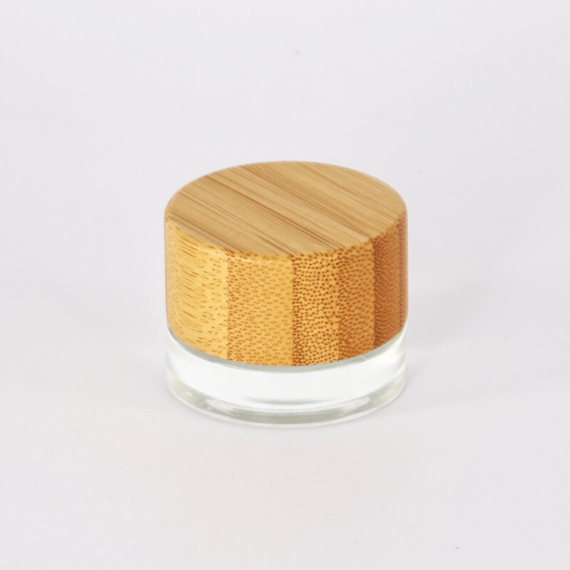 Hot model 5ml 15ml 30ml 50ml 100ml frosted bamboo jar bamboo cosmetic jars glass jars with wood lid