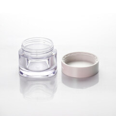 Factory price 50g transparent cosmetic packaging PETG wide mouth plastic jar with high quality plastic lid
