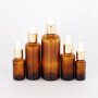 20ml 30ml 50ml 100ml essential oil serum amber round shoulder glass dropper bottle