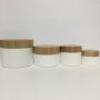 Recyclable material real bamboo lid for PP plastic jar