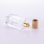 30ml 50ml 100ml thick bottom transparent rectangular perfume spray glass bottle wood perfume cap